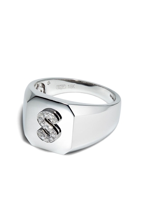 SHAY 18kt white gold S-initial ring - Silver