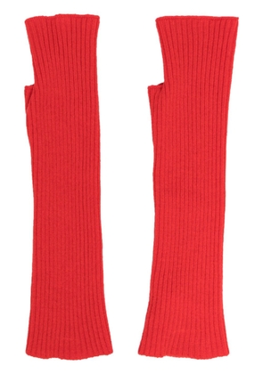 Chinti & Parker ribbed fingerless gloves - Red