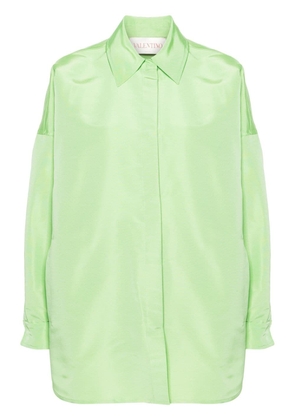 Valentino Garavani long-sleeve silk overshirt - Green