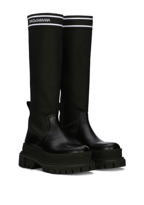 Dolce & Gabbana logo-print pull-on boots - Black