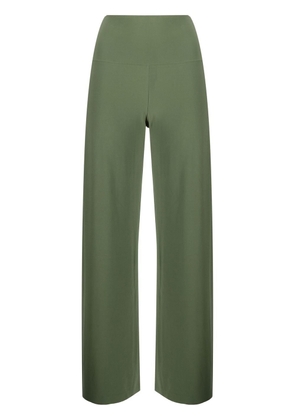 Norma Kamali jersey-knit high-waisted trousers - Green