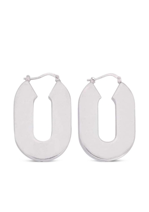 Jil Sander logo-engraved hoop earrings - Silver