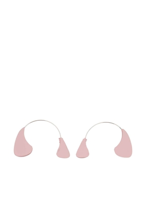 Jil Sander logo-engraved enamelled earrings - Pink