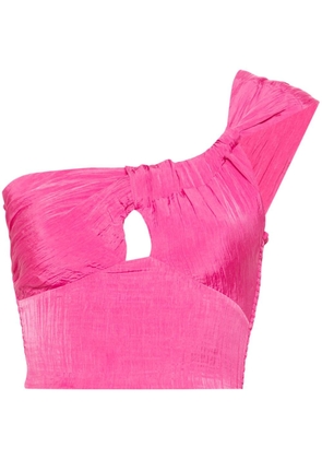 Maje crinkled one-shoulder crop top - Pink