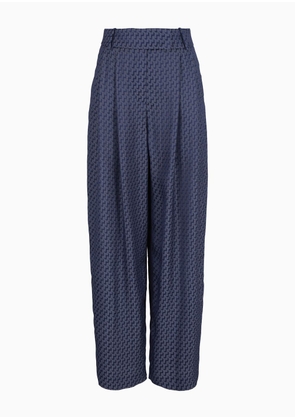 OFFICIAL STORE Two-dart Jacquard Viscose Trousers