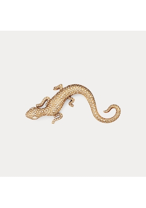 Crystal-Embellished Gecko Brooch