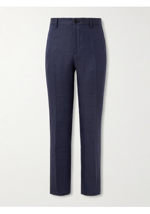 Etro - Straight-Leg Herringbone Linen Suit Trousers - Men - Blue - IT 46