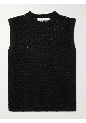 Séfr - River Open-knit Cashmere Sweater Vest - Men - Black - S