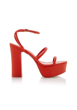 Cult Gaia - Talia Leather Platform Sandals - Red - IT 38.5 - Moda Operandi