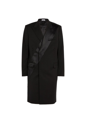 Helmut Lang Satin Stripe Tuxedo Overcoat