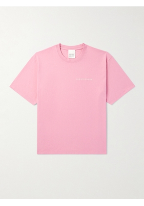 Stockholm Surfboard Club - Logo-Embroidered Organic Cotton-Jersey T-Shirt - Men - Pink - XS