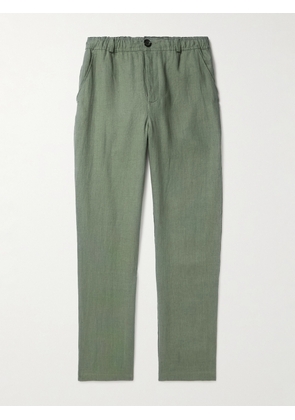 Oliver Spencer - Tapered Linen Drawstring Trousers - Men - Green - S