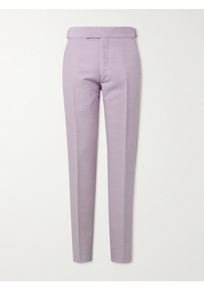 TOM FORD - Straight-Leg Woven Suit Trousers - Men - Purple - IT 46