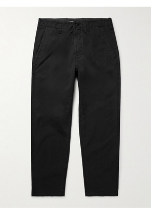 Stone Island - Straight-Leg Mercerised Stretch Supima Cotton Trousers - Men - Black - UK/US 28