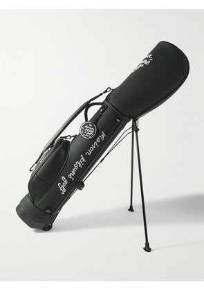 Maison Kitsuné - Faux Leather-Trimmed Logo-Embroidered Canvas Golf Caddie Bag - Men - Black