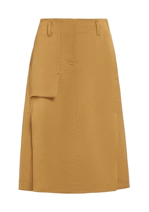 Victoria Beckham - Satin Utility Midi Skirt - Brown - UK 6 - Moda Operandi