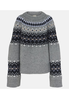 Khaite Halo intarsia cashmere and mohair sweater