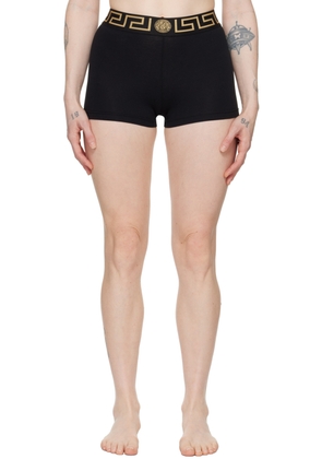 Versace Underwear Black Greca Border Boy Shorts