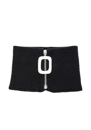 JW Anderson Neck Band with Zip Detail in Black - Black. Size all.
