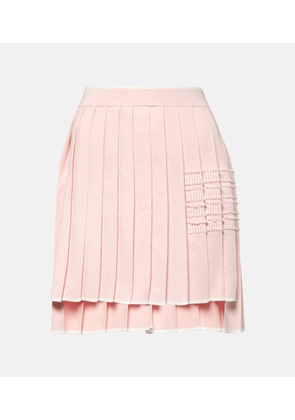 Thom Browne Pleated cotton miniskirt