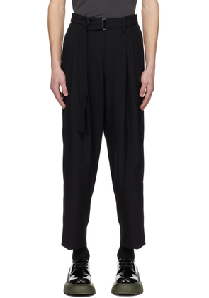 ATTACHMENT Black Tapered Trousers