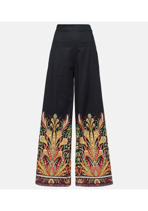 Etro Printed cotton-blend flared pants