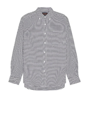 Beams Plus B.D Gingham Check Oxford in Black - Black. Size M (also in S, XL/1X).