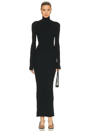 Eterne Long Sleeve Turtleneck Maxi Dress in Black - Black. Size L (also in ).