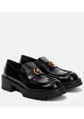 Versace Medusa leather platform loafers