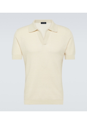 Thom Sweeney Cotton and linen polo shirt