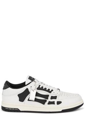 Amiri Skel Monochrome Leather Sneakers - White And Black - 35 (IT35 / UK2), Amiri Trainers, Lace up Front - 35 (IT35 / UK2)