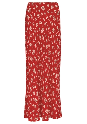 Rixo Ardith Floral-print Silk Midi Skirt - Red - S (UK 10 / S)