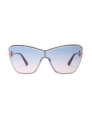 Emilio Pucci Shield Sunglasses in Blue Gradient - Blue. Size all.