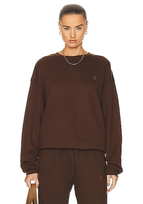 Eterne Oversized Crewneck Sweatshirt in Heather Brown - Brown. Size L (also in M, S, XS).