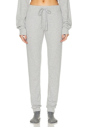 Eterne Thermal Drawstring Pant in Heather Grey - Grey. Size L (also in M, S, XS).