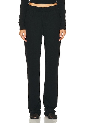 Eterne Thermal Lounge Pant in Black - Black. Size L (also in M, S, XS).