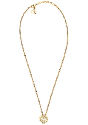 dior Dior CD Logo Rhinestone Necklace in Gold - Metallic Gold. Size all.