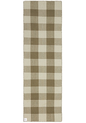HAWKINS NEW YORK Simple Plaid Runner in Olive & Sage - Olive. Size all.