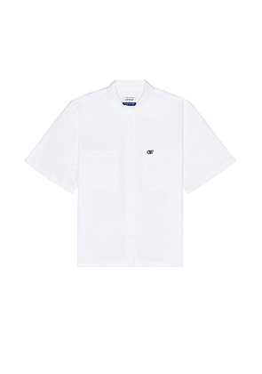 OFF-WHITE Emb Summer Heavycot Shirt in White & Black - White. Size L (also in M, S, XL/1X).