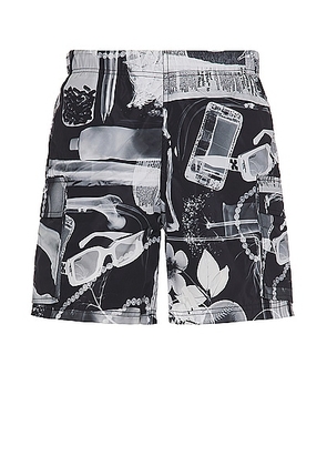 OFF-WHITE Xray Cargo Swimshorts in Black & White - Black. Size L (also in M, S, XL/1X).