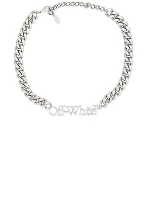 OFF-WHITE Logo Chain Necklace in Silver - Grey. Size all.