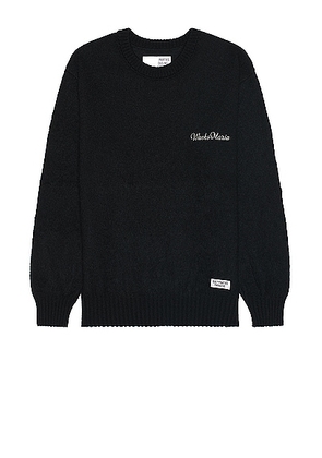 WACKO MARIA Mohair Crew Neck Sweater in Black - Black. Size L (also in M, S, XL/1X).