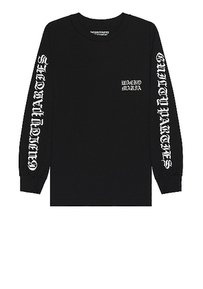 WACKO MARIA Crew Neck Long Sleeve T-Shirt in Black - Black. Size L (also in M, S, XL/1X).