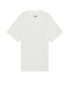 MM6 Maison Margiela Mesh T-Shirt in Off White - White. Size L (also in M, S, XL/1X).