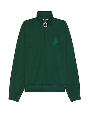 JW Anderson Anchor Half Zip Track Top in Racing Green - Green. Size L (also in M, XL).