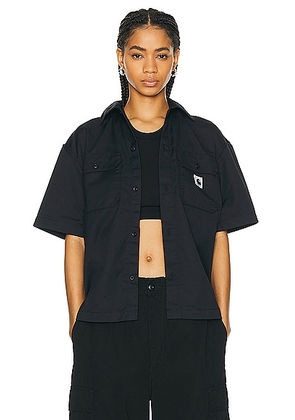 Carhartt WIP Short Sleeve Craft Shirt in Black - Black. Size L (also in S, XS).