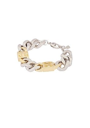 Givenchy 4g Golden Silvery Chain Large Bracelet in Golden & Silvery - Metallic Gold. Size all.