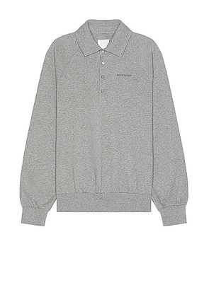 Givenchy Buttoned Sweatshirt in Light Grey Melange - Grey. Size L (also in M, S, XL/1X).