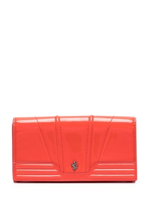Ferrari logo-plaque patent-leather wallet - Red