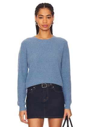 Guest In Residence Light Rib Crew Sweater in Blue. Size M, S, XL, XS.